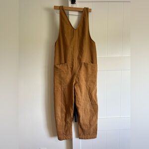 Denim tan Sleeveless Jumpsuit
